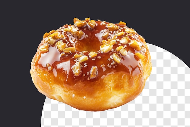 Caramel Nut Donut Studio Shot White Background Food Photography