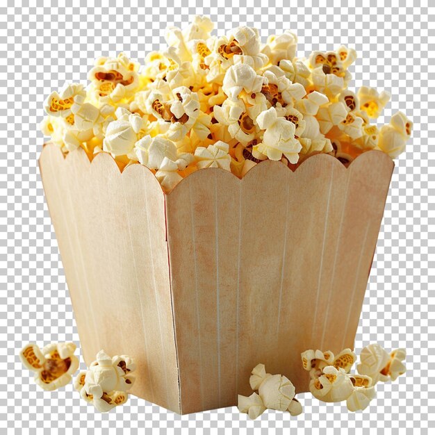 PSD caramel puff corn en geglazuurde popcorn geïsoleerd op een doorzichtige achtergrond