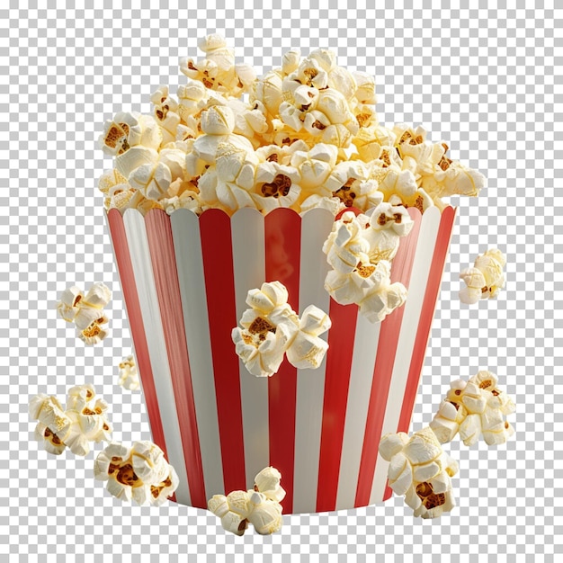 Popcorn caramellato e popcorn vetrato isolato su sfondo trasparente