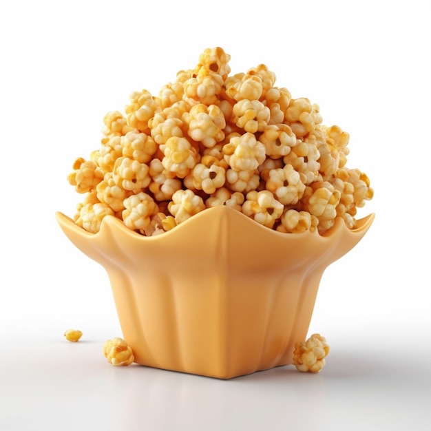 PSD caramel puff corn popcorn psd on a white background