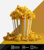 PSD caramel puff corn popcorn in a striped cup png