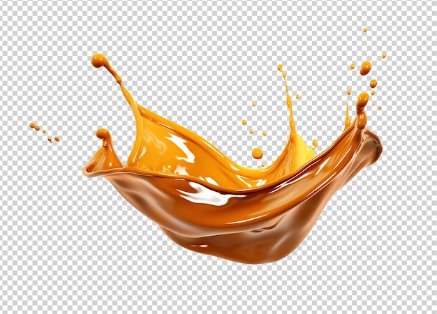 Caramel splash Ai art isolated cutout
