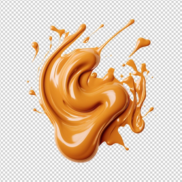 PSD caramel splash ai ritaglio su trasparente