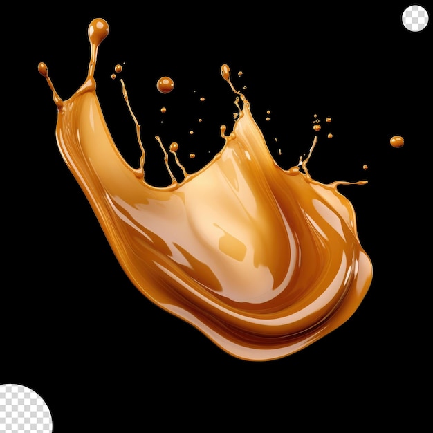 PSD caramel splash png transparent