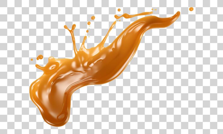 PSD caramel splatter isolated on transparent background png
