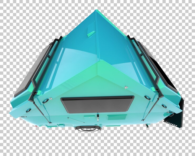 PSD caravan camper isolated on transparent background 3d rendering illustration