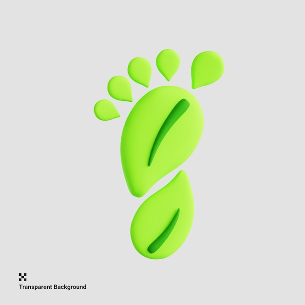 Carbon Footprint 3D Icon Illustratie voor de Dag van de Aarde