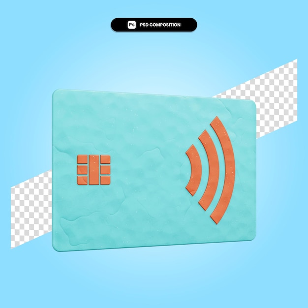 card 3d render illustration isolated
