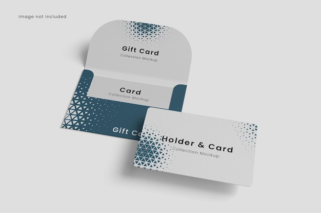 PSD カードとホルダーのモックアップ トップ ビュー 3 d レンダリング