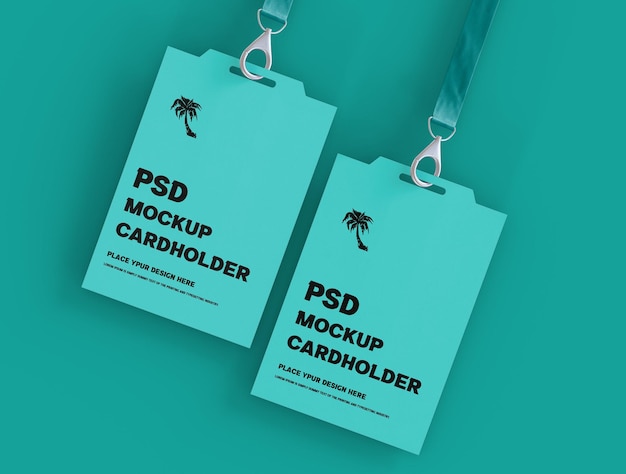 Card holder mockup psd