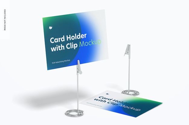 Card Holders with Alligator Clip Mockup, Perspective