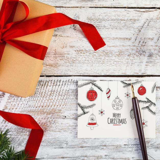 card mockup with christmas concept