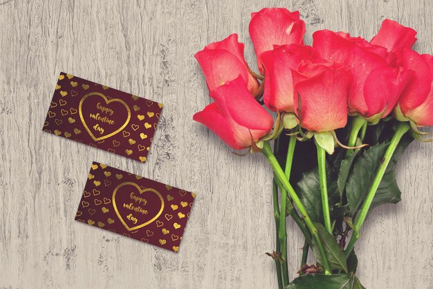 Card mockup with valentine design