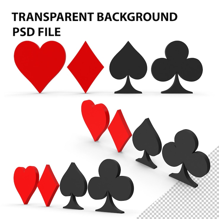 PSD card suit set png