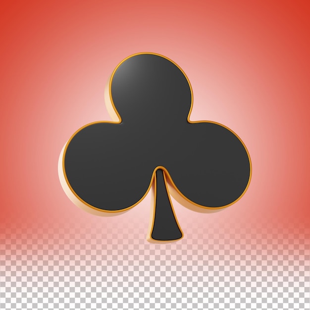 card symbol club icon and 3d illustration