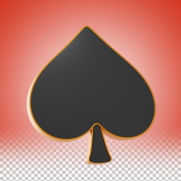 card symbol spade icon and 3d illustration