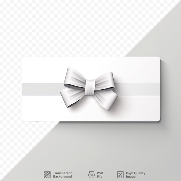 PSD a card with a bow on it that says 