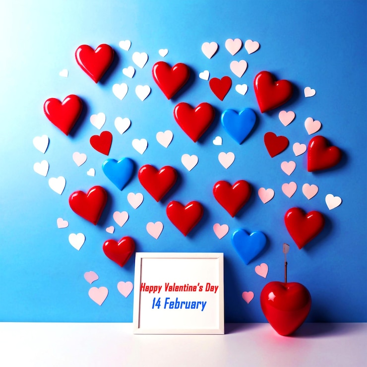 PSD a card with a message that says happy valentine day on it