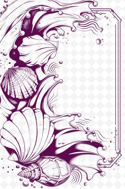 PSD a card with a seashell and a seashell