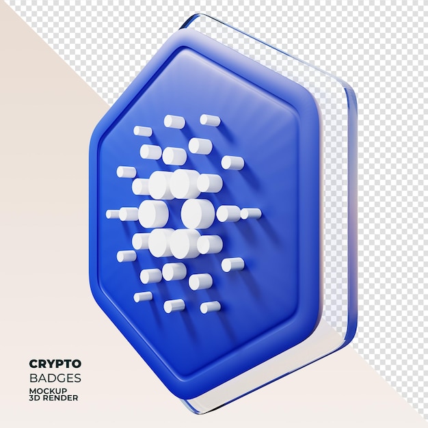 Cardano Ada 배지 Right View 3d 렌더링 코인