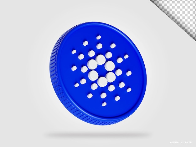 Cardano ada cryptocurrency coin 3d rendering isolated