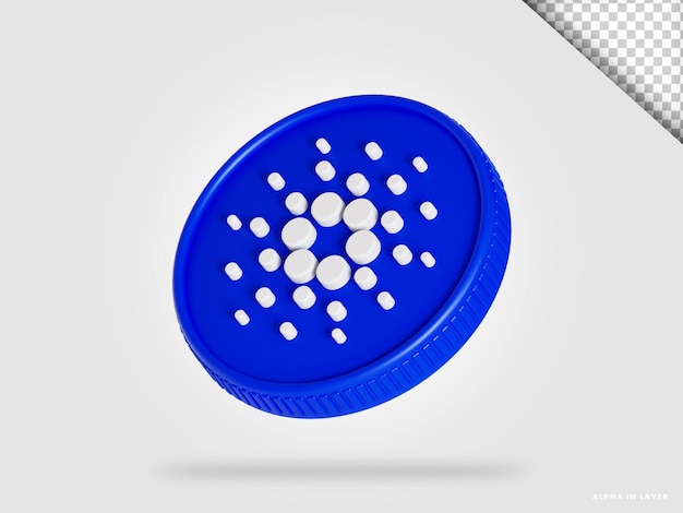 Cardano ada criptovaluta moneta 3d rendering isolato