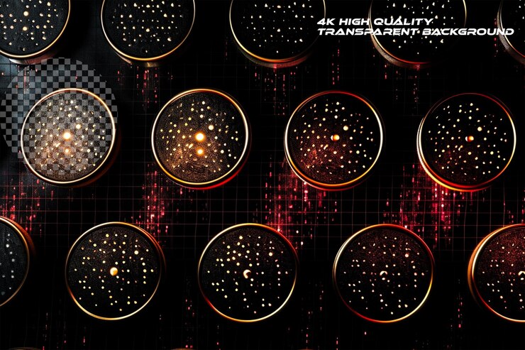PSD cardano blockchain platform collage on transparent background