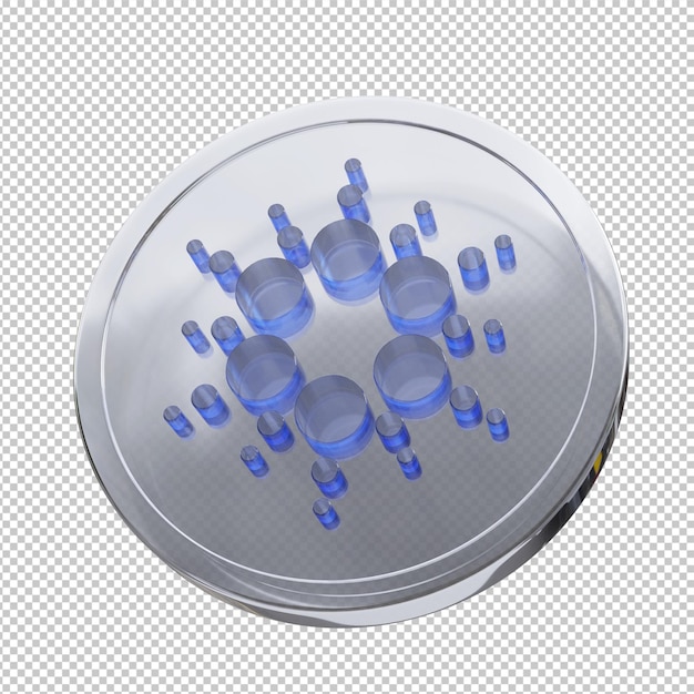 PSD cardano coin 3d illustratio