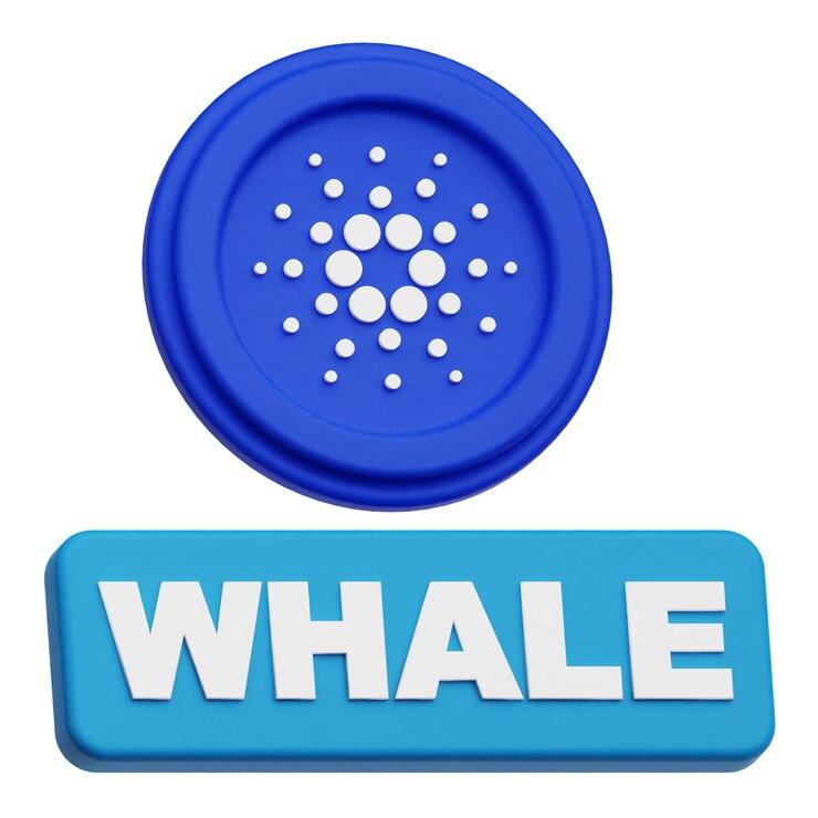PSD cardano crypto coin 3d icon isolated on the white background