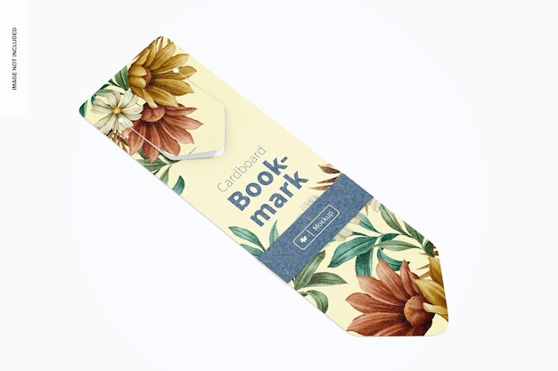 Cardboard Bookmark Mockup, Top View
