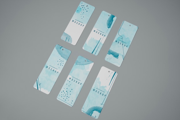 PSD cardboard bookmark with abstract design