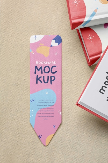Cardboard bookmark with abstract design