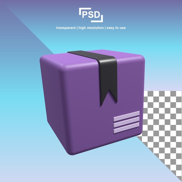 PSD cardboard box 3d illustration