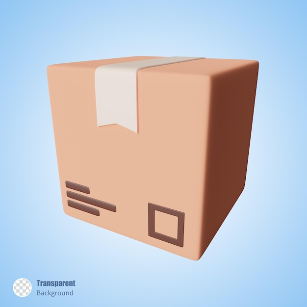 Cardboard box in 3d render design