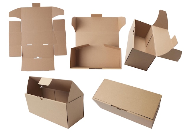 Cardboard box dieline diecut mock up template cut out