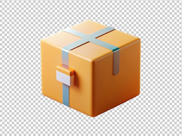 PSD cardboard box illustration in minimalist 3d render
