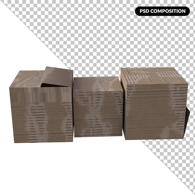 Cardboard box isolated 3d