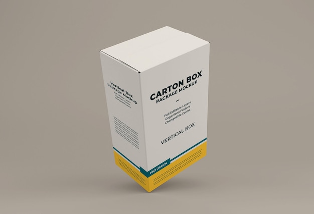 PSD cardboard box mockup isolated