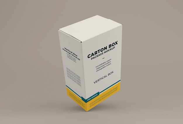 PSD mockup di scatola di cartone isolato