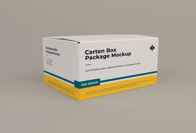 PSD cardboard box mockup isolated