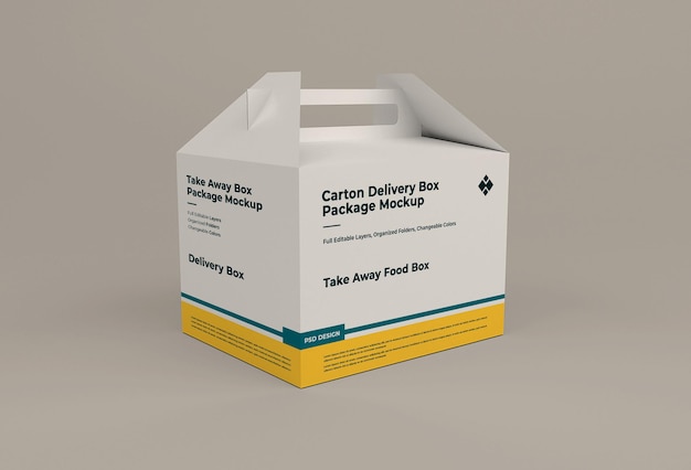 Cardboard box mockup isolated