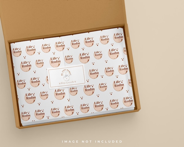 Cardboard box mockup packaging with label