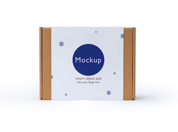 cardboard box mockup with white cover