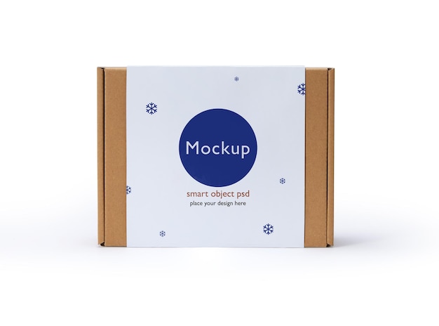 Cardboard box mockup with white cover