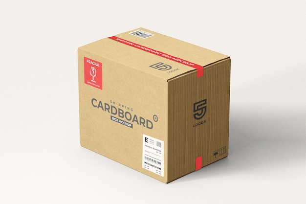 a cardboard box mockup