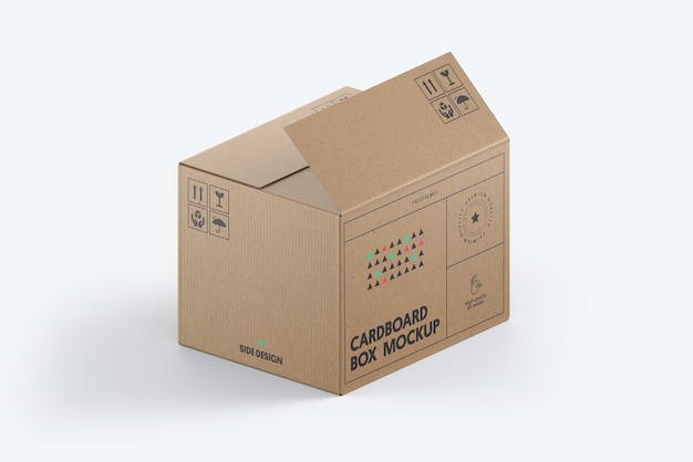 PSD cardboard box mockup