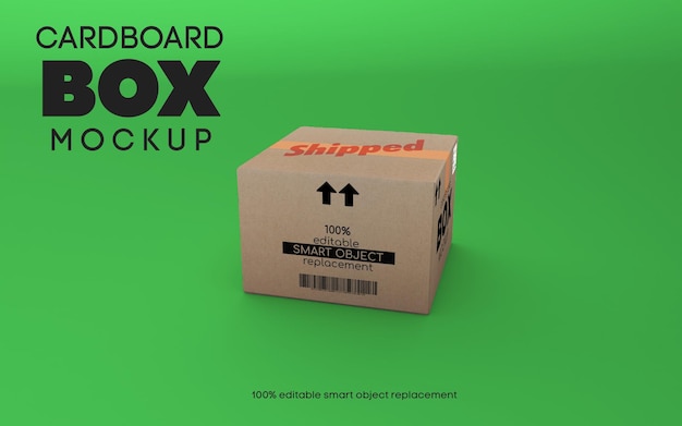 Cardboard box packaging mockup - PSD