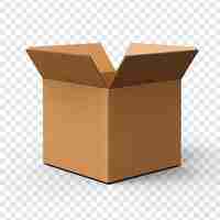 PSD cardboard box on transparency background psd