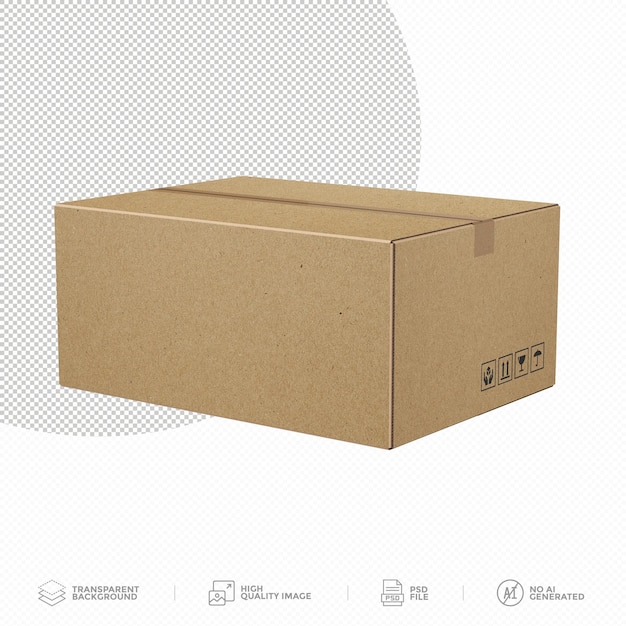 Cardboard box on transparent background