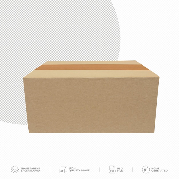 Cardboard box on transparent background